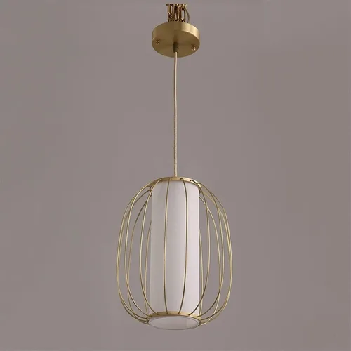 Vista 6 de Genérico Araña moderna, Pendant Lights Single Head Japanese Style Light - Aisle Chandelier Study Copper Ceiling Fitting Fixtures Lighting V-intage