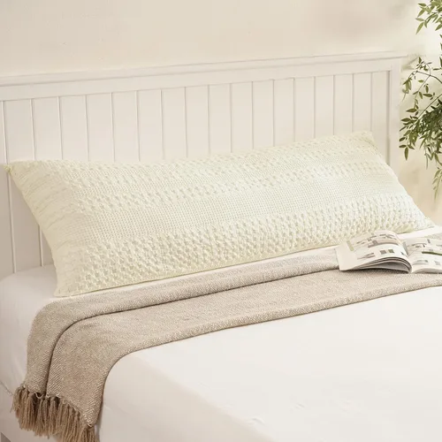 Vista 84 de PHF Fundas de almohada 100% algodón con tejido de gofre de 24 x 24 pulgadas, paquete de 2 fundas cuadradas para decoración elegante del hogar, sin