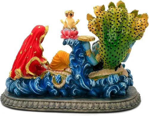 Vista 8 de alikiki Estatua hindú de Dios Señor Vishnu – 8.3 pulgadas de largo Mahavishnu figura divina deidad hindú para adoración espiritual, hogar, oficina