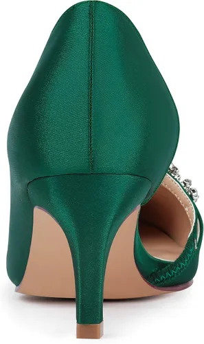 Vista 7 de Erijunor - Zapatillas cerradas para mujer con corte DOrsay y tacón kitten medio - Zapatos para fiestas y bodas