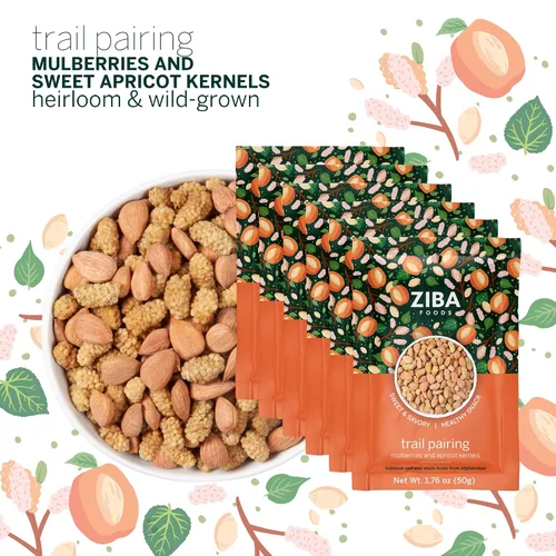 Vista 7 de Ziba Foods Trail Pairing - Mezcla de granos de albaricoque dulce y moras secas, sin OMG, vegano, apto para 30 integrales y paleo, alto en fibra