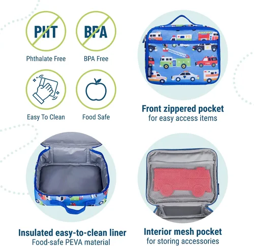Vista 6 de Wildkin Paquete de mochila para niños de 15 pulgadas con lonchera (Heroes)