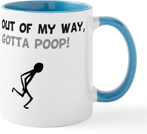 Vista 44 de CafePress Time To Poop Mugs Taza de café de cerámica de 11 oz (11.0 fl oz)