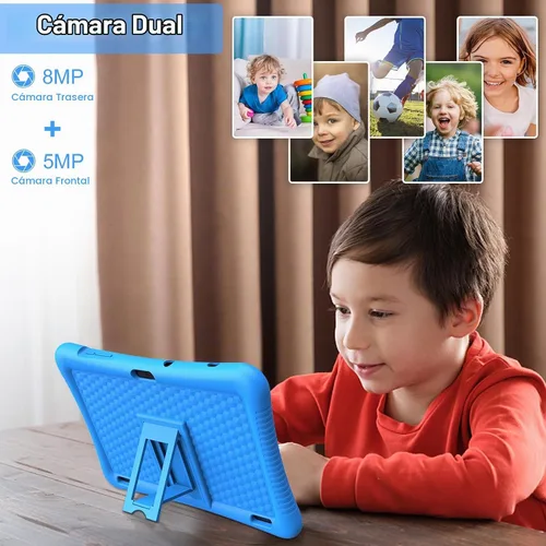 Vista 6 de Tableta para niños de 10 pulgadas Android 13 con estuche a prueba de golpes, Quad-Core 32GB, 512GB ampliable, control parental, aplicaciones Azul