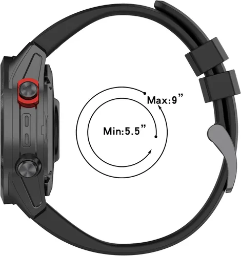 Vista 5 de REYDA Correa de silicona compatible con Garmin Fenix 8 Pro 1.850 in/8 1.850 in/E 1.850 in, 0.866 in, correa de reloj de ajuste rápido de silicona