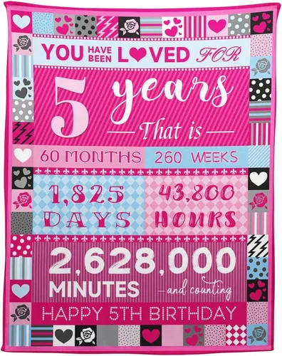 Vista 16 de YISUMEI Pink Love Rose Elements - Manta de cumpleaños para niña de 2 años, 50 x 60 pulgadas, moderna, multiusos, lavable a máquina