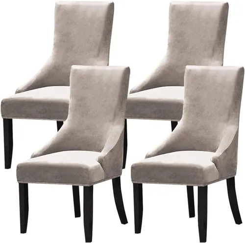 Vista 34 de Juego de 1 fundas elásticas para silla con respaldo de ala, protector reutilizable para silla de brazo, protector lavable para silla de comedor