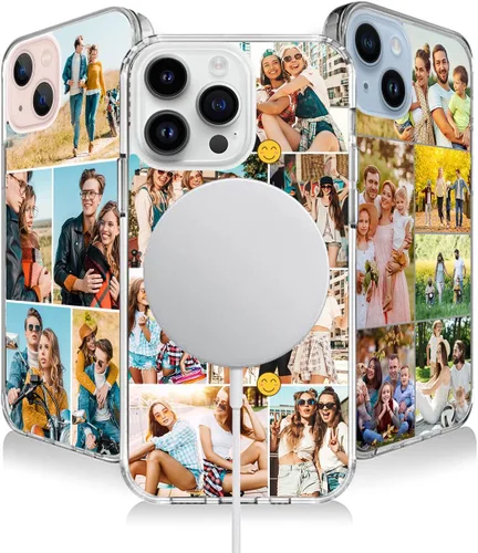 Vista 7 de Funda personalizada para iPhone 17 Air 16 16e 15 14 13 Pro Max Plus Mini con Magsafe [imanes fuertes] [No amarillento] Funda magnética personalizada