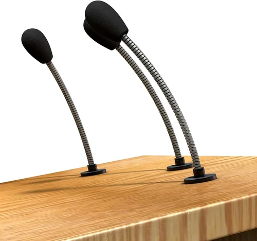 Vista 6 de PATIKIL Soporte de brida de micrófono de rosca hembra de 3/8 "-16, base de montaje de mesa de cuello de cisne de escritorio con tornillo de cabeza