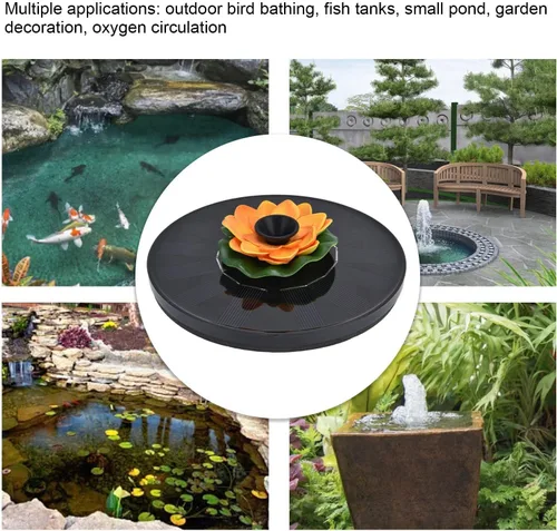 Vista 4 de Ciciglow Fuente solar, bomba de fuente de energía solar, 1.4 W, bombas de agua flotantes para baño de pájaros para jardín, patio, estanque y piscina