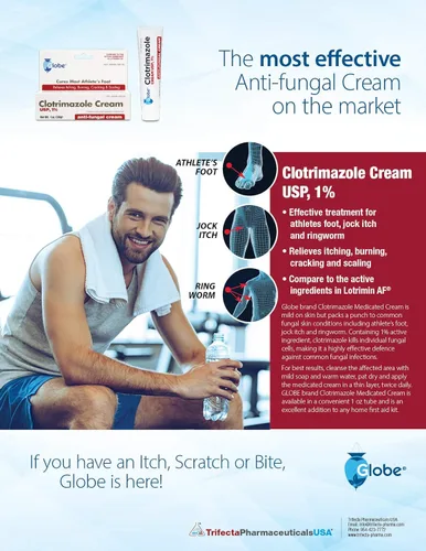Vista 4 de Globe Clotrimazol Crema antifúngica 1% USP, 1 onza (paquete de 4), tratamiento antifúngico, alivia la picazón, ardor, agrietamiento y descamación