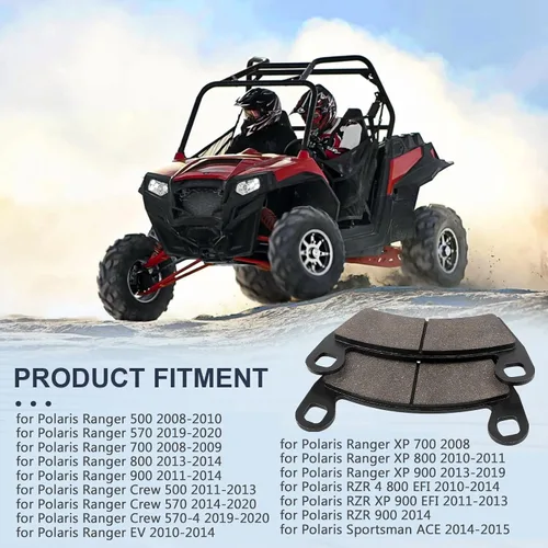 Vista 2 de Pastillas de freno delanteras y traseras para Polaris Ranger 500 570 700 800 900 RZR 800 900 XP Ranger 700 800 900 XP Crew Diesel XP EV EFI