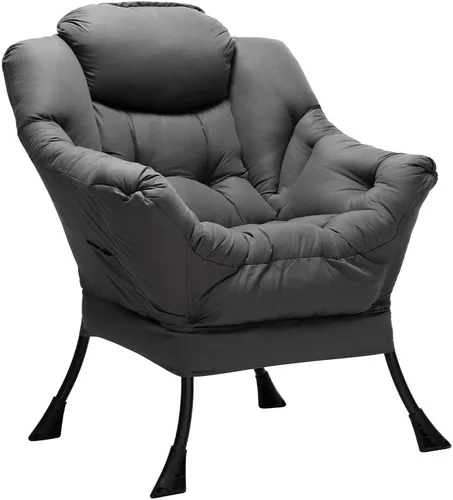 Vista 26 de HollyHOME Silla perezosa con otomana plegable, sillón cómodo y reposapiés plegable, sofá de ocio silla de lectura y reposapiés para sala de estar