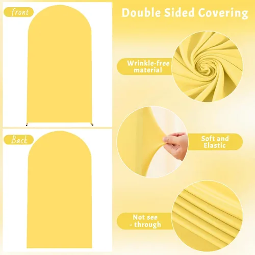 Vista 58 de Baby Blue Arch Backdrop Cover, 6FT Spandex Fitted Wedding Arch Stand Covers Round Top Chiara Backdrop Cover for Birthday Party Ceremony Banquet Azul