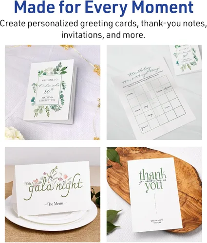 Vista 7 de Avery® Tarjetas de felicitación de media pliegue, 5.5 x 8.5 pulgadas, color blanco sin recubrimiento, 30 tarjetas