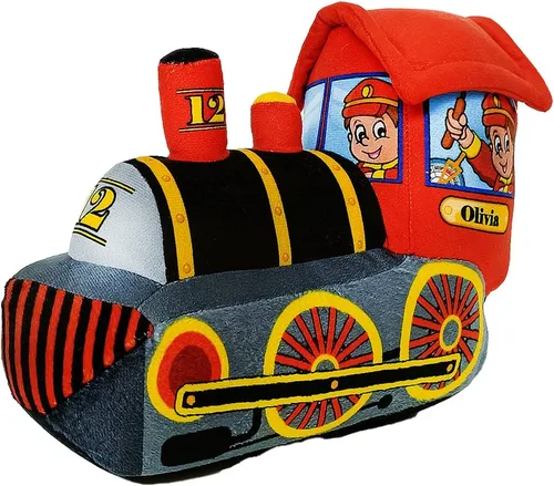 Vista 2 de ArtCreativity Tren de felpa acogedor de 11 pulgadas para niños, juguete de almohada de tren suave y tierno, bonita decoración de guardería, premio