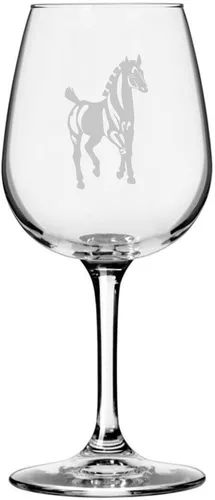 Vista 17 de Abaco Barb Body Horse - Copa de vino grabada multiusos (12.75 onzas) Unique Gifts for Horse Lovers, Personalized Wine Glasses, All-Purpose