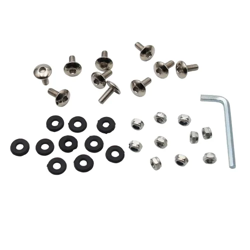 Vista 4 de Guardabarros de cuerpo de plástico ATV M6, arandela de pernos y cierre de tuerca de 0.236 in, kit para 50 cc, 70 cc, 90 cc, 110 cc, 125 cc, 150 cc