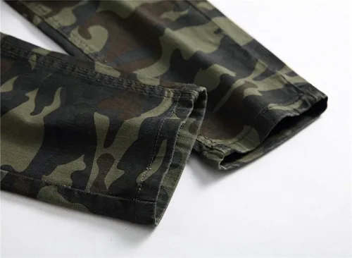 Vista 7 de Liuhond Skinny Slim Fashion - Jeans elásticos de motociclista de Hip Hop con agujeros rectos rasgados