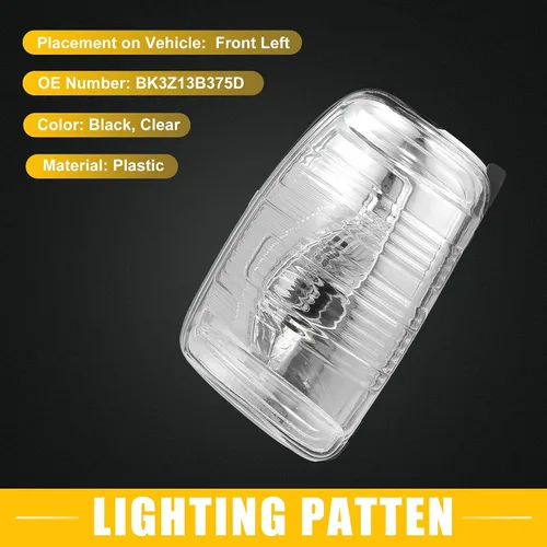 Vista 5 de Espejo retrovisor lateral para puerta lateral delantera izquierda Luz intermitente LED No.BK3Z13B375D Indicador intermitente para Ford TRANSIT