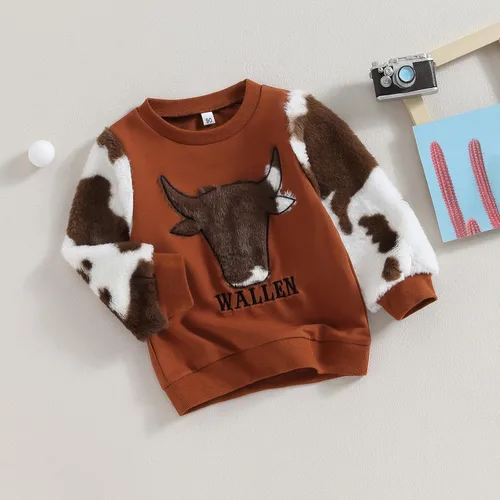 Vista 2 de LZCYILANXIULSL Sudadera occidental de manga larga con cuello redondo y estampado de vaca, para otoño e invierno