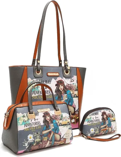 Vista 2 de Nicole Lee Journey of Stephanie - Juego de 3 piezas (bolsa de compras, mini, bolsa), Viaje de Stephanie