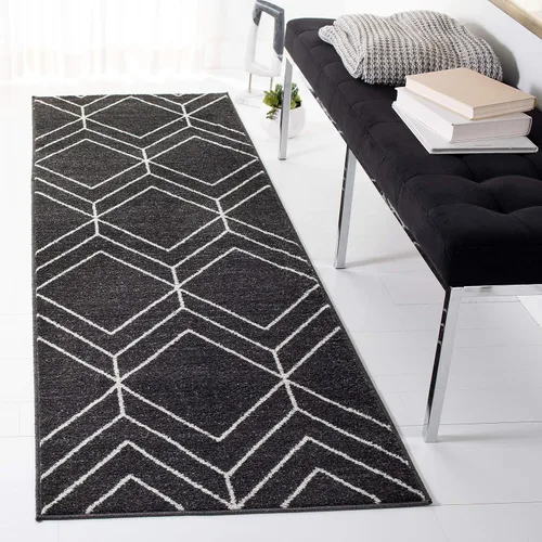 Vista 81 de SAFAVIEH Adirondack Collection - Alfombra decorativa, 2 x 3 pies, color negro y marfil, diseño geométrico moderno, no desprende pelusa y de fácil