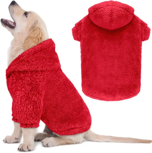Vista 7 de Suéteres de vellón y sherpa para perros pequeños, mullidos, suaves, de doble cara, afelpados, con capucha, negro, XS