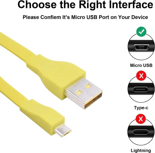 Vista 2 de Sqrmekoko Adaptador de cable de carga rápida compatible con Ultimate Ears UE Boom MEGABOOM altavoz inalámbrico blanco y amarillo