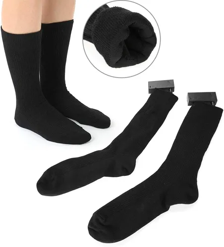 Vista 6 de Calcetines calefactables para mujeres y hombres, calcetines térmicos eléctricos alimentados por batería, para invierno, esquí al aire libre