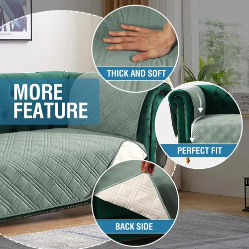 Vista 6 de H.VERSAILTEX Funda 100% impermeable para sillón con funda para reposabrazos extra larga, funda protectora tradicional de muebles Chesterfield