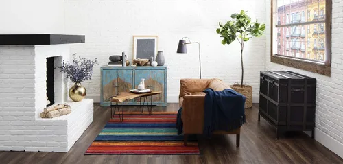 Vista 11 de Tapete impreso estilo arcoíris Mohawk Home colección New Wave, Nylon, Multicolor