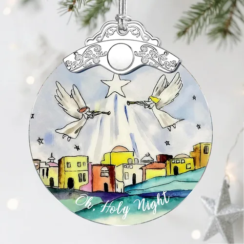 Vista 19 de Jocidea Adorno de Navidad, decoración de murciélago de Navidad, adornos de murciélago para árbol de Navidad, adorno de vitral, regalos