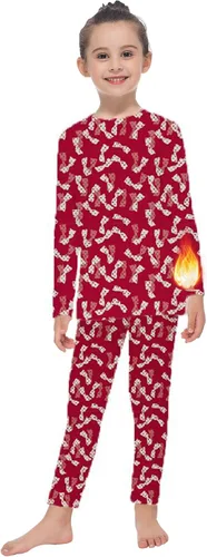 Vista 21 de MANCYFIT Conjunto de ropa interior térmica para niñas, con forro polar largo, capa base ultra suave Rosa bebé