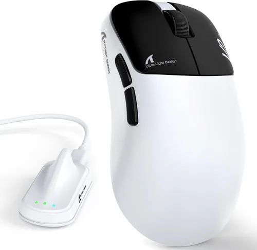 Vista 11 de MAMBASNAKE Ratón inalámbrico para juegos Attack Shark V2 AIR 8K, 1.83 oz Tinta negra y cinta