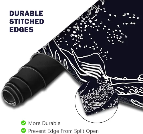 Vista 2 de ToLuLu Alfombrilla de mouse extendida para juegos, juego de soporte ergonómico de espuma viscoelástica para teclado y mouse reposamuñecas