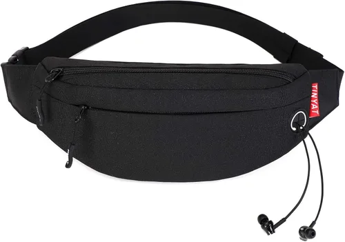 Vista 2 de TINYAT Riñonera de viaje T2003 con bolsillo para la cintura, correa superligera, expansible, hebilla elástica ajustable, kit de herramientas