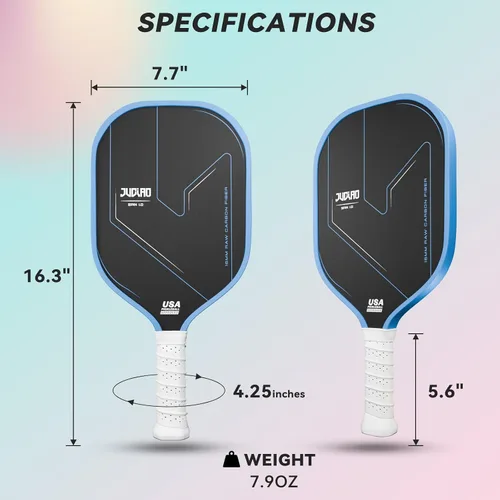 Vista 4 de Pickleball Paddles,Professional Thermoforming Pickleball Rackets,Carbon Fiber Surface & Polymer with 16MM Honeycomb Core,USAPA Approved Pickleball