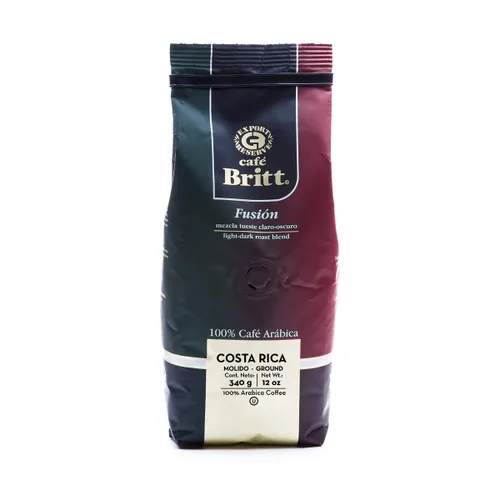 Vista 2 de Café Britt® - Café de fusión costarricense (12 onzas) (paquete de 3) - Café molido, arábica, kosher, sin gluten, 100% gourmet y tostado oscuro medio