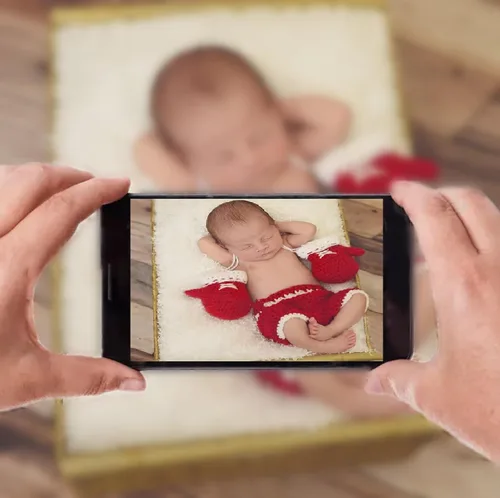 Vista 3 de Accesorios de fotografía para recién nacidos, para bebé, niña, niño, hecho a mano, para disfraz, estilo boxeo, guantes y pantalones, azul y blanco