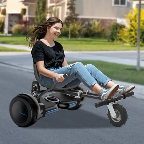 Vista 2 de Accesorio de asiento Hoverboard, 27.5 a 37.4 pulgadas, ajuste ajustable para asiento de scooter con doble amortiguador para patinetes de equilibrio