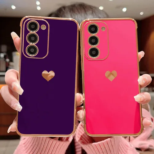 Vista 96 de phylla Funda de teléfono compatible con Samsung Galaxy A12 de 6.5 pulgadas, lindo corazón chapado en oro, elegante funda de lujo para mujer