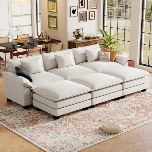 Vista 94 de CDCASA Silla de acento de gran tamaño de 50'' con otomana Asiento extra ancho y profundo estilo sofá nube para sala de estar, dormitorio, rincón