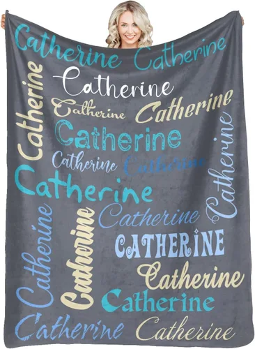 Vista 26 de Manta personalizada con nombre, manta personalizada de franela para niños, mujeres, hombres, Navidad, cumpleaños, madre, padre, día de San Valentín
