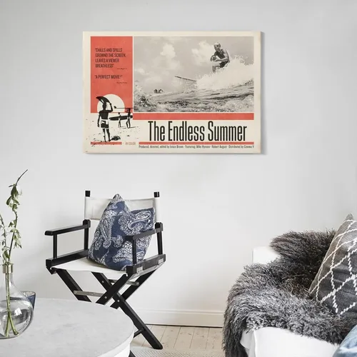 Vista 5 de Póster de película retro de verano sin fin, pósteres e impresiones artísticas de pared para sala de estar, dormitorio, decoración de 12 x 18