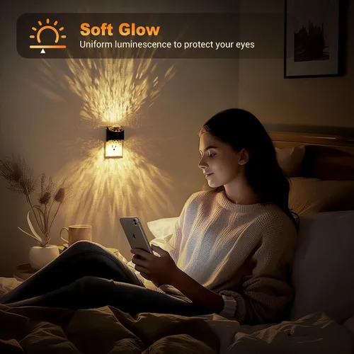 Vista 6 de JandCase Luces nocturnas enchufables a la pared, proyector de estrellas, luz nocturna de galaxia automática 3CCT, enchufe con sensor de luz