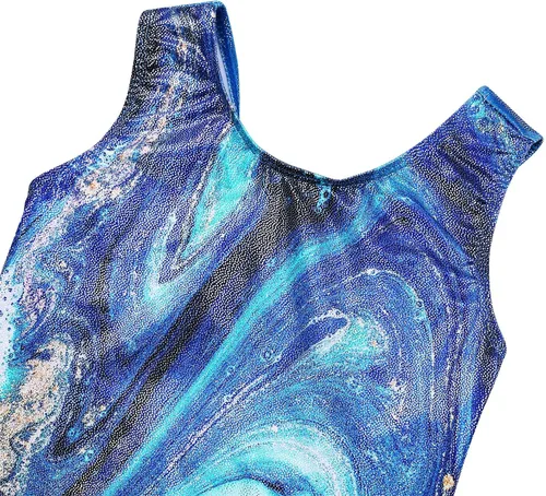 Vista 4 de TFJH E Leotardos de gimnasia de una pieza para niñas, ropa deportiva brillante