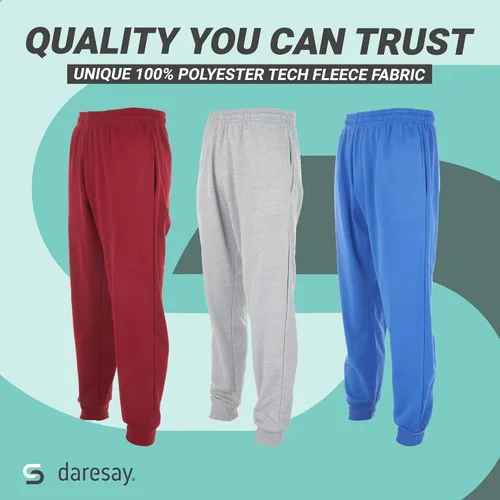 Vista 3 de DARESAY Pantalones deportivos Tech de forro polar Dry Fit Performance para hombre paquete de 3