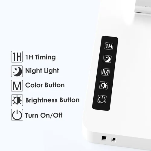 Vista 5 de Infiway Lámparas LED de escritorio para oficina en casa: lámpara de escritorio con puerto de carga USB - 1 USB-A, 1 puerto tipo C, 2 tomas de Blanco