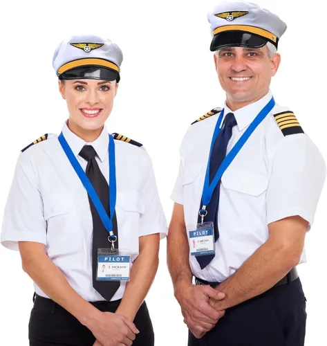Vista 7 de Paquete de 4 gorras de capitán piloto, aviador, aviador, azul marino, para hombres y mujeres, color blanco